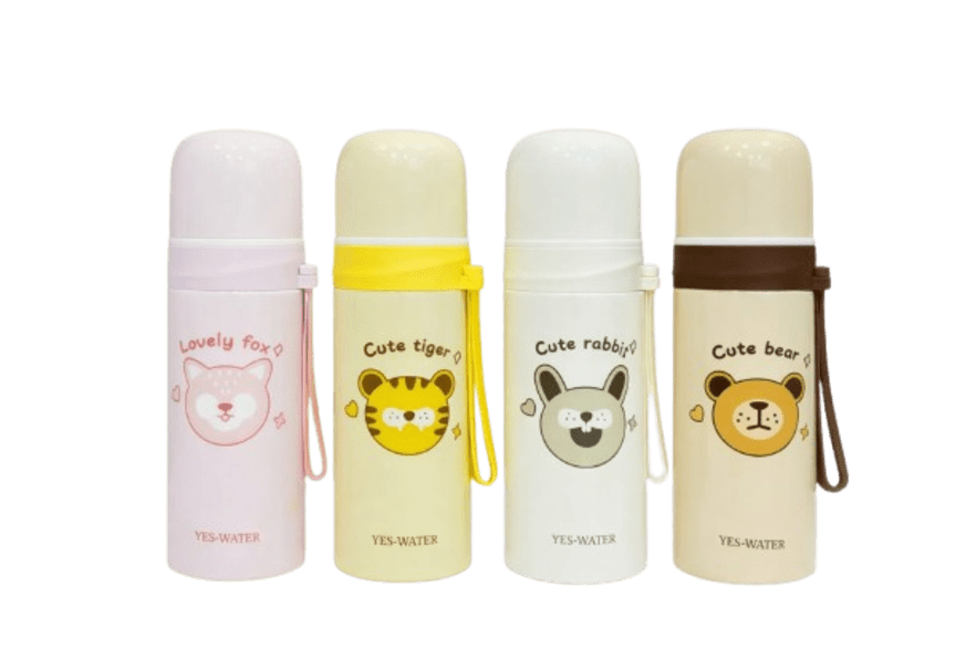 Cute Bear and Animal Face Water Bottle Set