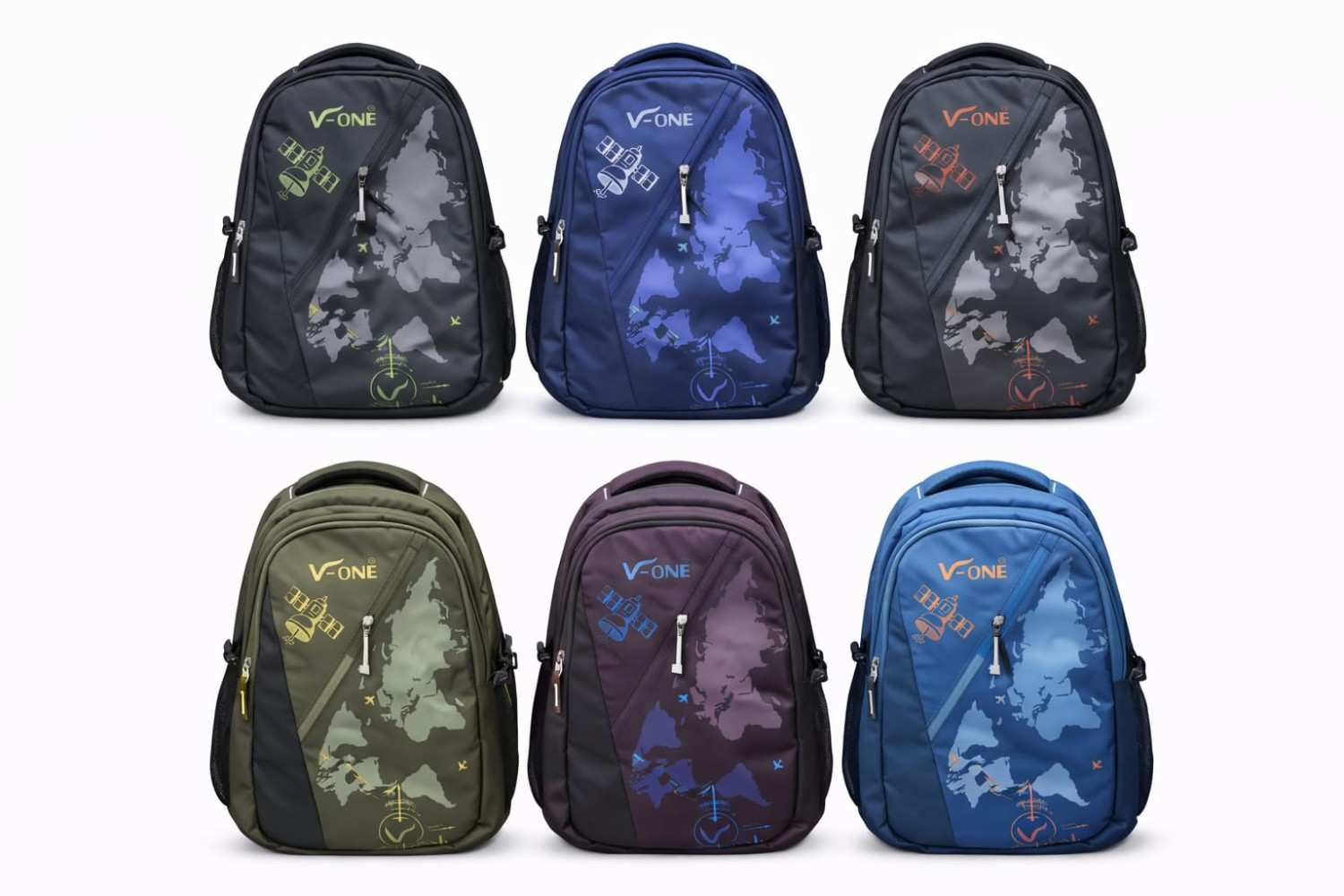 Dark Camouflage Print School Bag Set