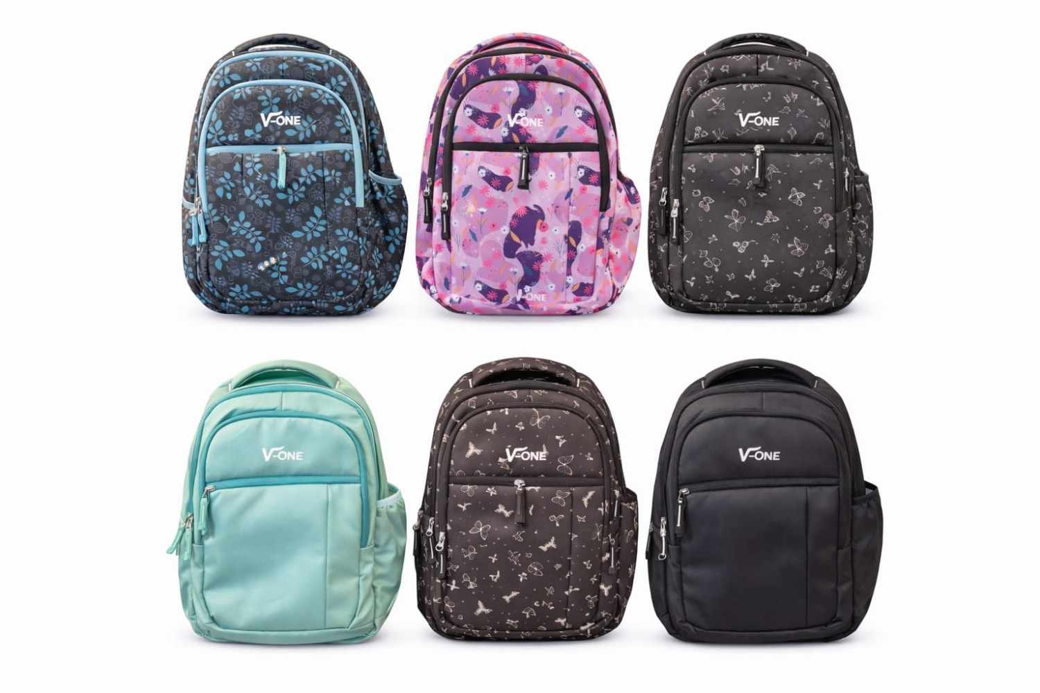 Purple and Pastel Abstract School Bag Set