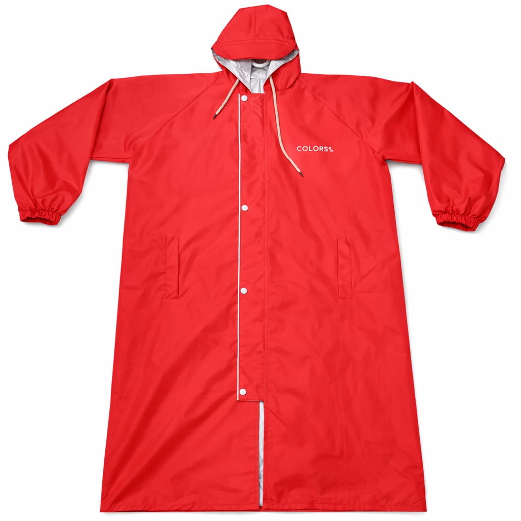 Full Length Red Raincoat
